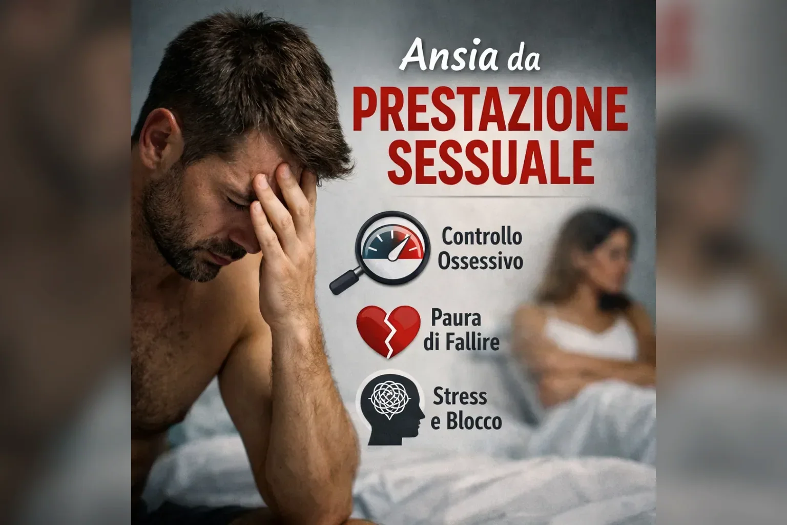 Immagine editoriale per l'articolo "Ansia da prestazione sessuale"