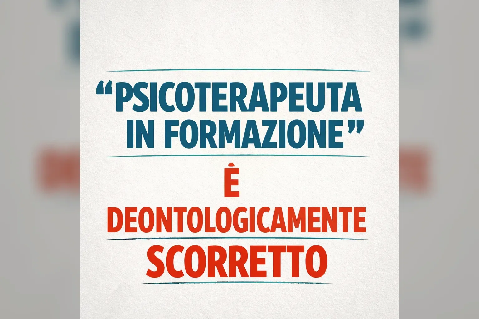 Immagine editoriale per l'articolo "Perché “psicoterapeuta in formazione è deontologicamente scorretto”"