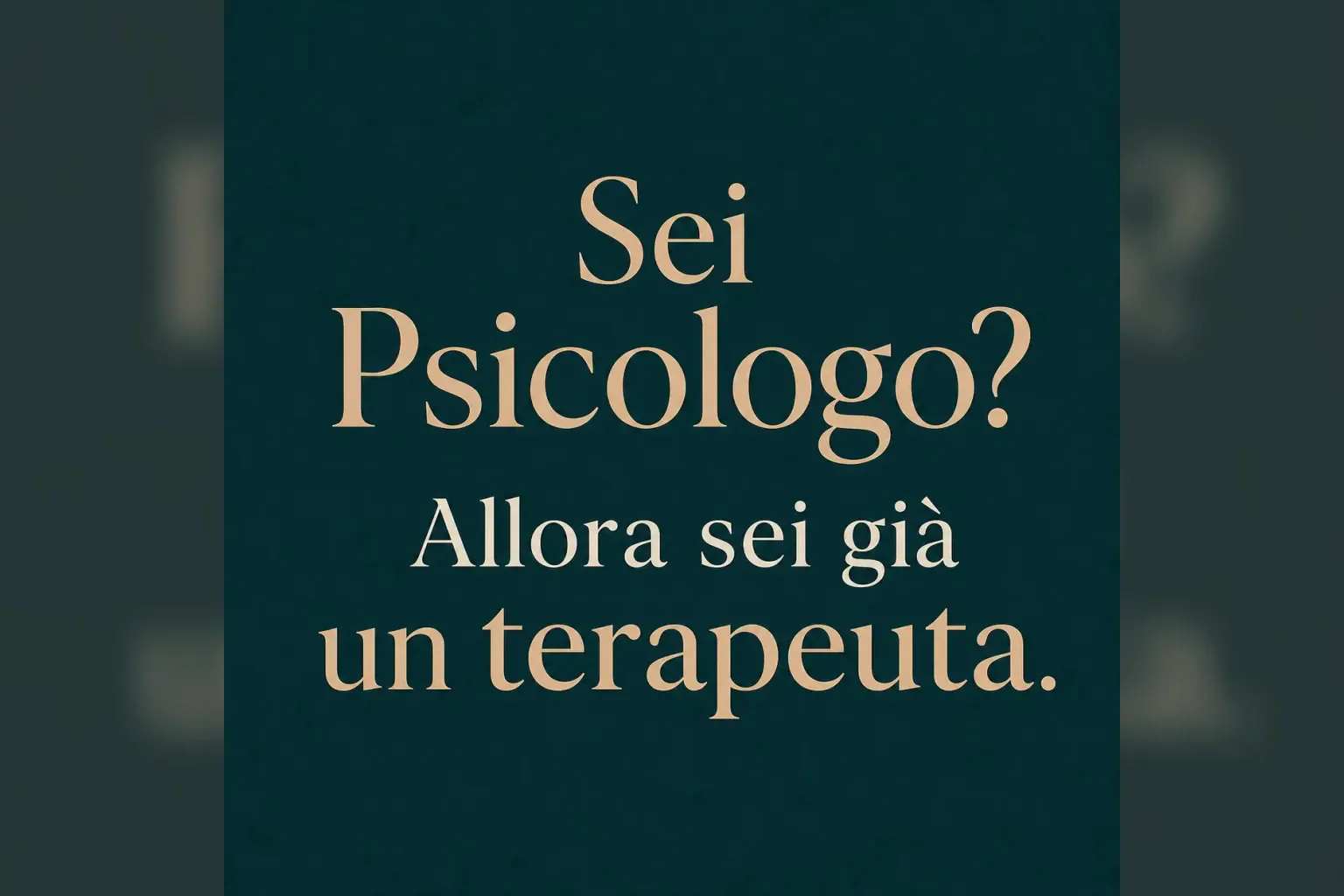 Immagine editoriale per l'articolo "Sei psicologo? Allora sei già terapeuta"
